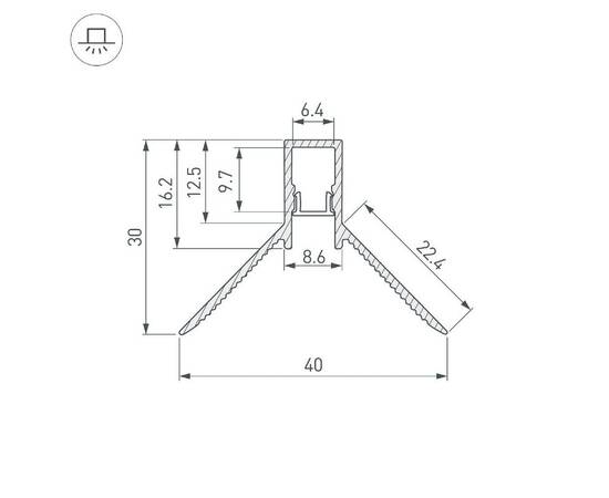 Алюминиевый профиль Arlight DECORE-S6-INT-COMFORT-2000 ANOD внутренний 043161, изображение 3