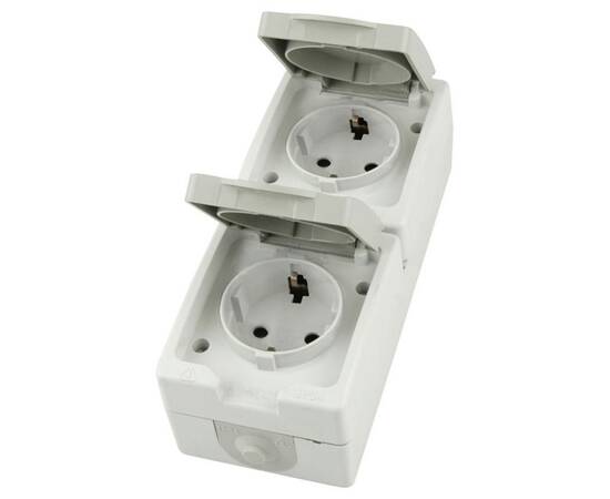 Розетка двухместная с крышкой с/з Stekker Велена PST16-22-54V 49737