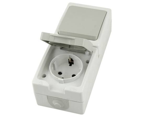 Розетка одноместная с/з + выключатель одноклавишный Stekker Велена PST16-21-54V/10-211-54 49738