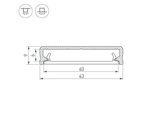 Алюминиевый профиль Arlight ALM-FLAT-S-2020 ANOD 026713(1), изображение 3
