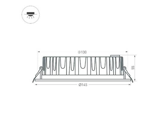 Встраиваемый светильник Arlight MS-MIST-BUILT-R145-15W Day4000 (WH, 110 deg, 230V) 039062, изображение 3