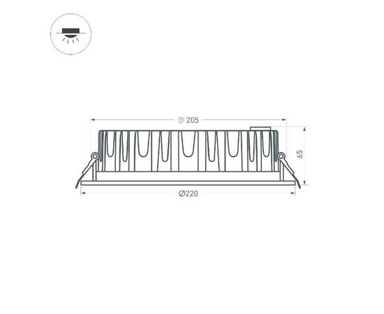 Встраиваемый светильник Arlight MS-MIST-BUILT-R220-30W Day4000 (WH, 110 deg, 230V) 039064, изображение 3