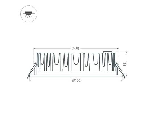 Встраиваемый светильник Arlight MS-MIST-BUILT-R105-9W Warm3000 (WH, 110 deg, 230V) 041614, изображение 3