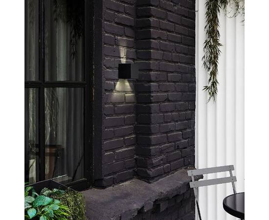 Уличный настенный светильник Uniel ULU-S55B-2x3W/3000K+4000K+6000K IP65 BLACK UL-00010853, изображение 2