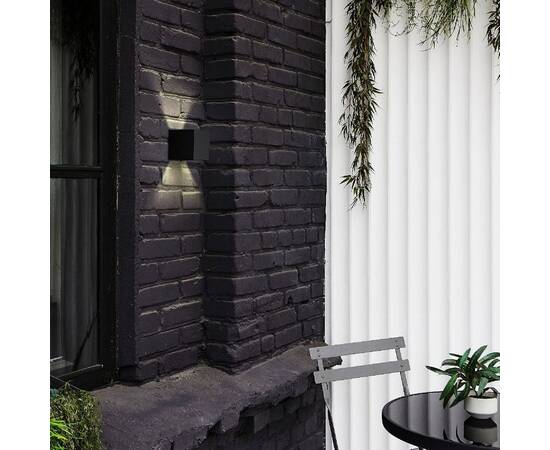 Уличный настенный светильник Uniel ULU-S55B-2x3W/3000K+4000K+6000K IP65 BLACK UL-00010853, изображение 3