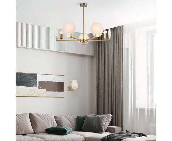 Люстра на штанге Eurosvet Marble 60158/5 латунь Smart a065049, изображение 2