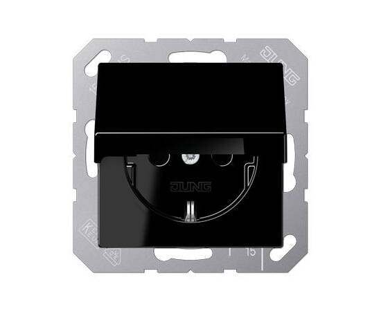 Розетка Schuko с откидной крышкой и защитой от детей Jung A1520KIKLSW