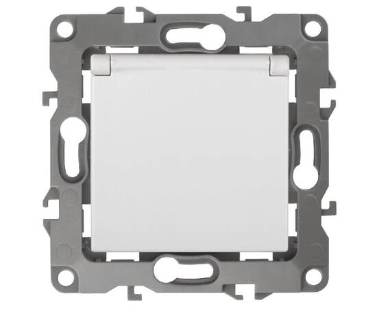 Розетка ЭРА 12 2P E Schuko со шторками с крышкой 16A 250V 12-2003-01 Б0038806