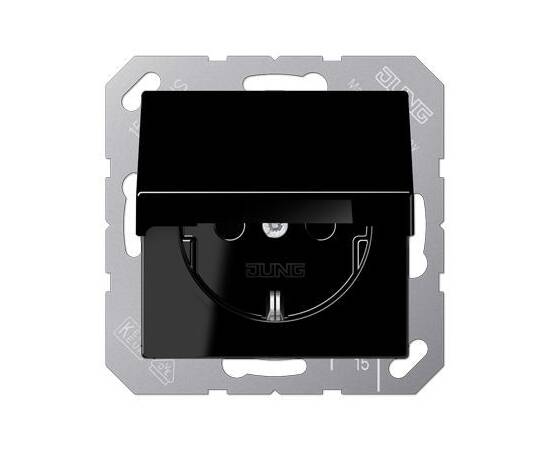 Розетка Schuko с крышкой Jung A1520BFKLSW