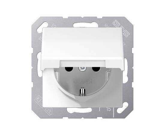 Розетка 2K+З с крышкой Jung AS1520KLWW
