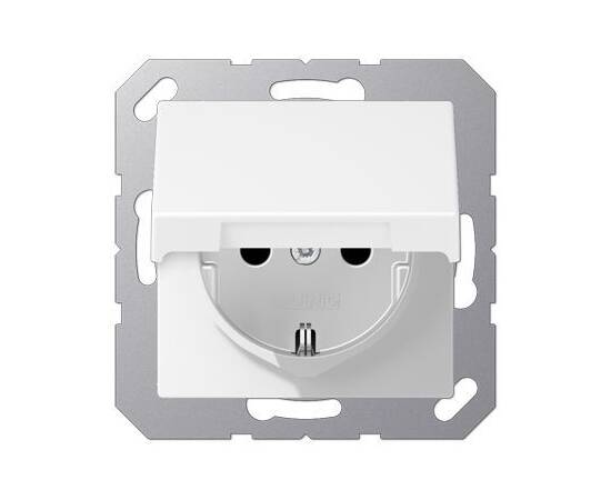 Розетка Schuko с крышкой Jung A1520BFKLWWM