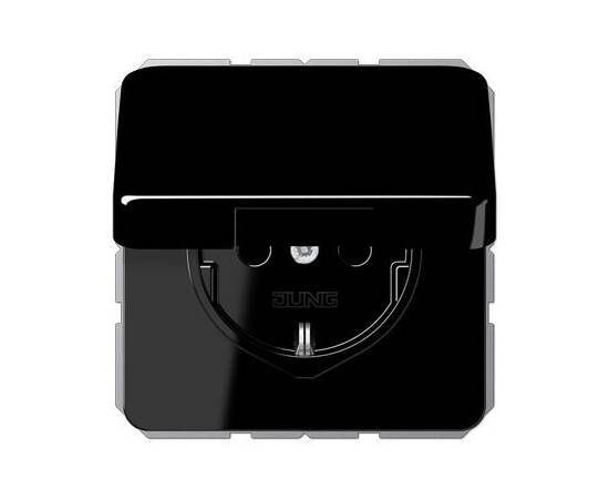 Розетка Schuko с крышкой Jung CD1520BFKLSW