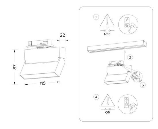 Трековый однофазный светильник Ambrella Light Track System GL6801, изображение 8