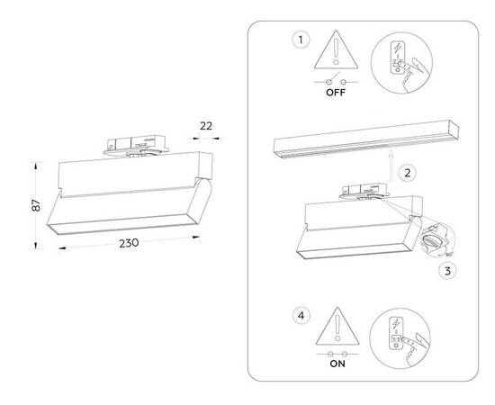 Трековый однофазный светильник Ambrella Light Track System GL6808, изображение 9
