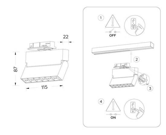 Трековый однофазный светильник Ambrella Light Track System GL6811, изображение 8