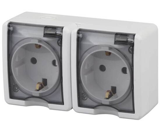 Розетка ЭРА Эксперт 2х2P+E IP54 16A 250V 11-2403-01 Б0020716