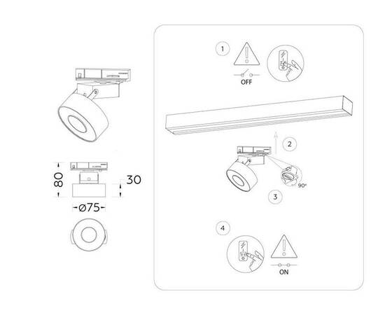 Трековый однофазный светильник Ambrella Light Track System GL6861, изображение 6