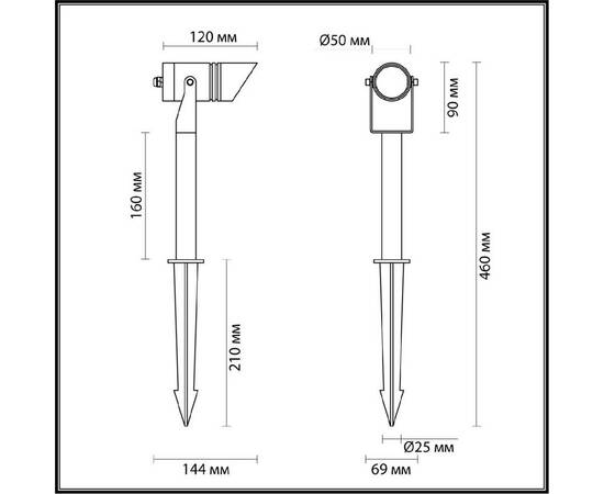 Грунтовый светильник Odeon Light Nature Stima 6648/6GL3, изображение 4