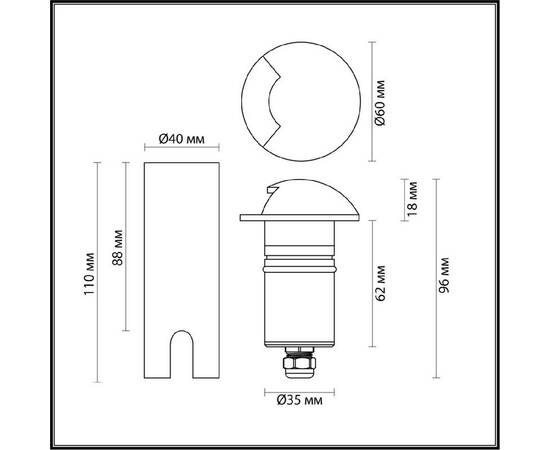 Грунтовый светильник Odeon Light Nature Wald 6662/1GL3, изображение 4