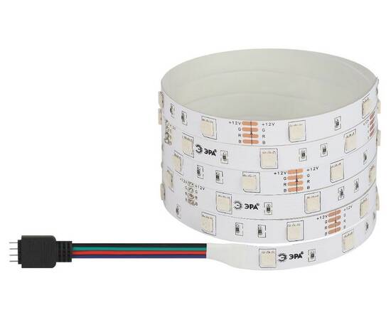 Светодиодная лента Эра 12В 2835 7,2Вт/м RGB 5м IP20 LS5050-7,2-30-12-RGB-IP20-1 year-5m Б0035602
