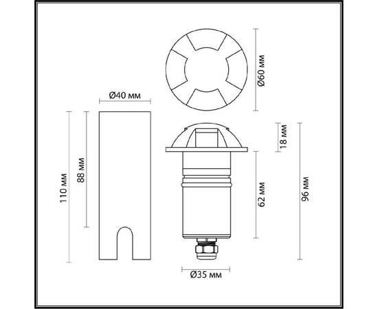 Грунтовый светильник Odeon Light Nature Wald 6662/3GL3, изображение 4