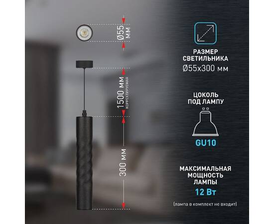 Подвесной светильник Эра PL24 BK Б0059811, изображение 10
