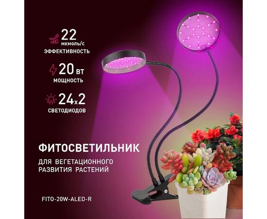 Настольная лампа Эра FITO-20W-АLED-R Б0053290, изображение 6