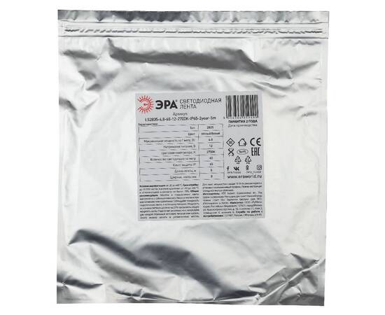 Светодиодная лента Эра 12В 2835 4,8Вт/м 6500K 5м IP65 LS2835-4,8-60-12-6500К-IP65-2year-5m KU-2835AD, изображение 2