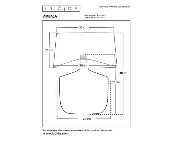 Настольная лампа Lucide Ambala 10551/81/73, изображение 3