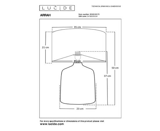 Настольная лампа Lucide Arrah 10553/81/73, изображение 4