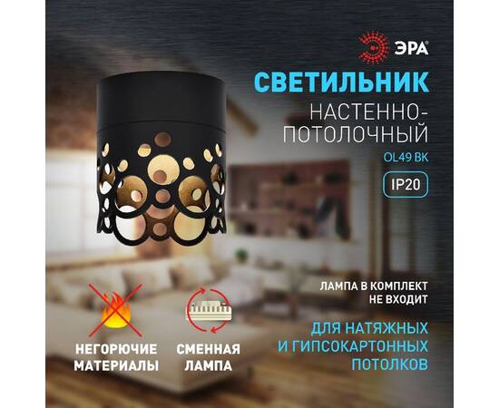 Накладной светильник Эра OL49 BK Б0059800, изображение 10