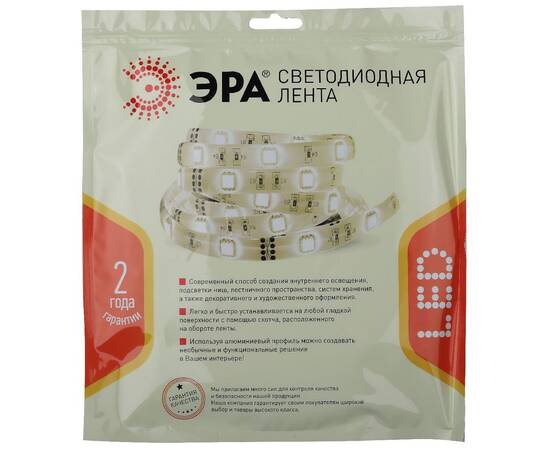 Светодиодная лента Эра 24В 2835 4,8Вт/м 3000К 5м IP65 LS2835-4,8-60-24-65-3000К-5m Б0043110, изображение 2