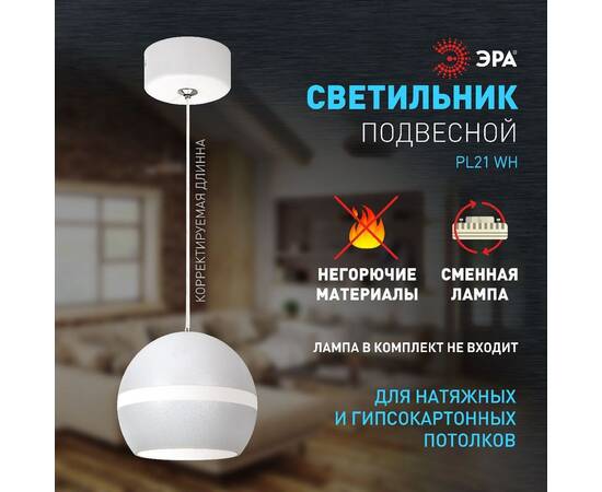 Подвесной светильник Эра PL21 WH Б0058504, изображение 9