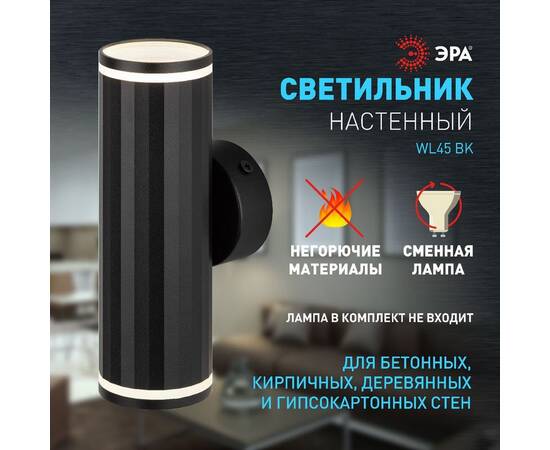 Настенный светильник Эра WL45 BK Б0058494, изображение 9