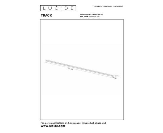 Шинопровод однофазный Lucide Track 09950/09/30, изображение 4