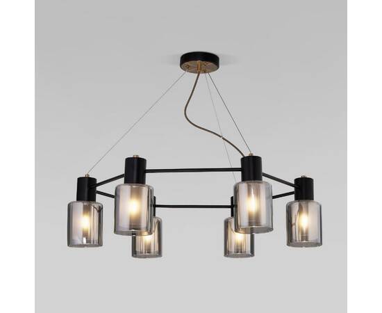 Подвесная люстра Eurosvet Notion 70219/6 черный/античная бронза a065299