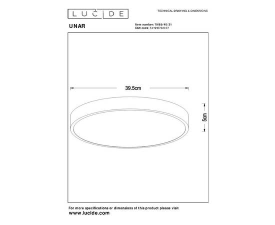 Потолочный светильник Lucide Unar 79185/40/31, изображение 5