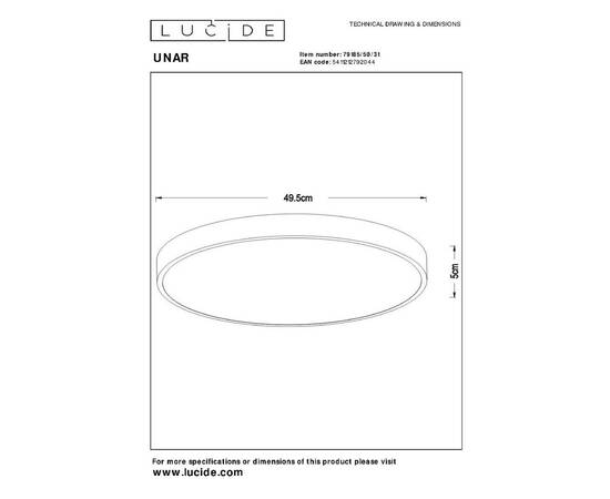 Потолочный светильник Lucide Unar 79185/50/31, изображение 5