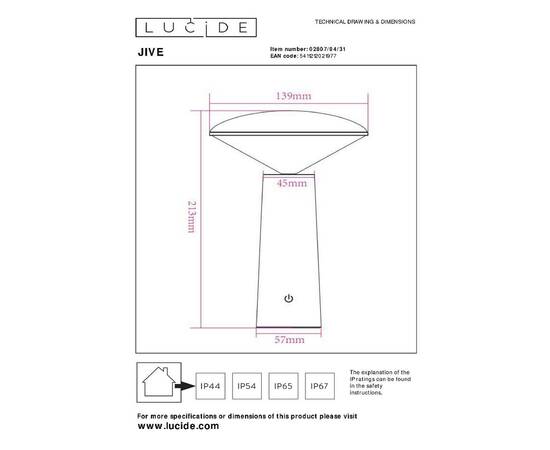 Уличный светильник Lucide Jive 02807/04/31, изображение 9
