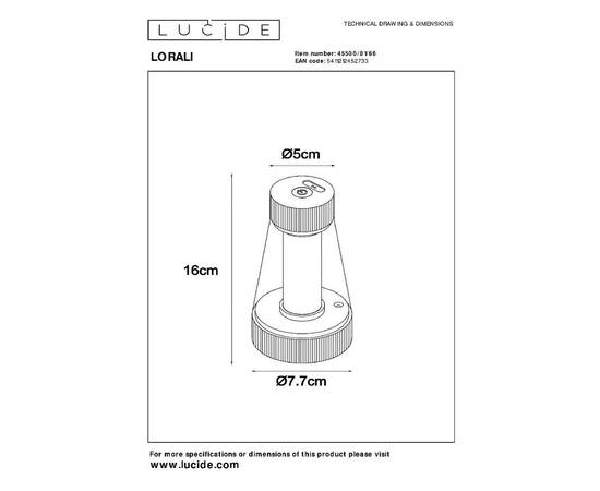 Уличный светильник Lucide Lorali 45500/01/66, изображение 4