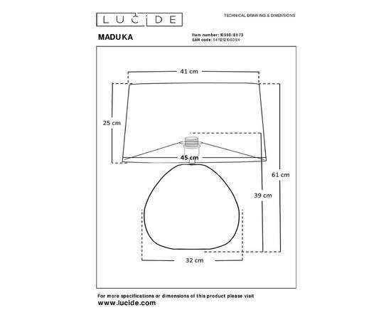 Настольная лампа Lucide Maduka 10550/81/73, изображение 4
