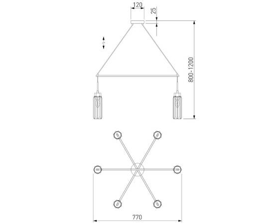 Подвесная люстра Eurosvet Gilian 60163/6 латунь Smart a065757, изображение 5