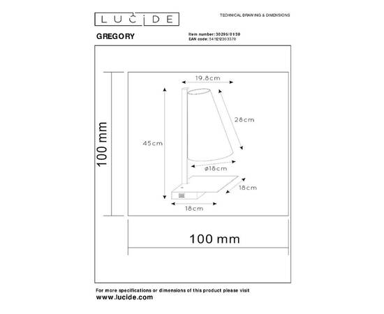 Бра Lucide Gregory 30295/01/30, изображение 5