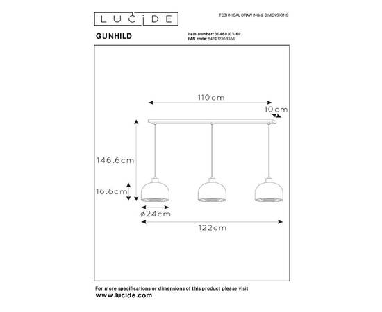 Подвесной светильник Lucide Gunhild 30460/03/60, изображение 9