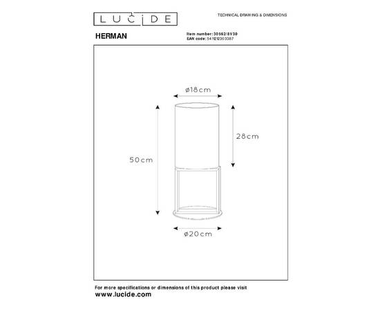 Настольная лампа Lucide Herman 30562/81/30, изображение 4