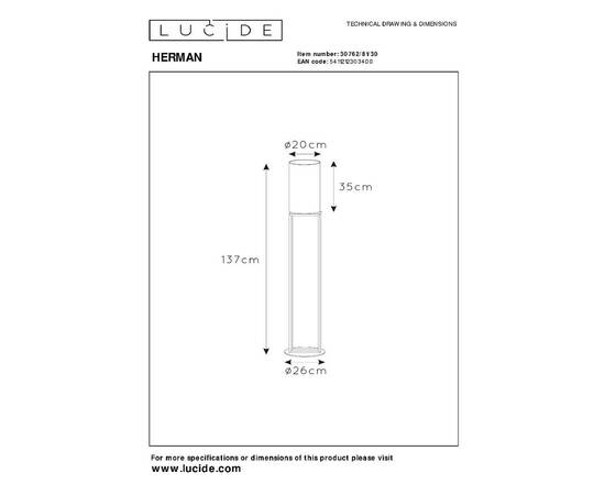Торшер Lucide Herman 30762/81/30, изображение 4
