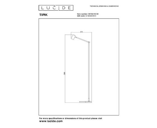 Торшер Lucide Tipik 36722/03/30, изображение 8