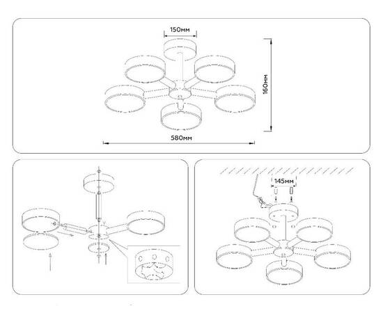 Люстра на штанге Ambrella Light Comfort LineTech FL4828, изображение 7