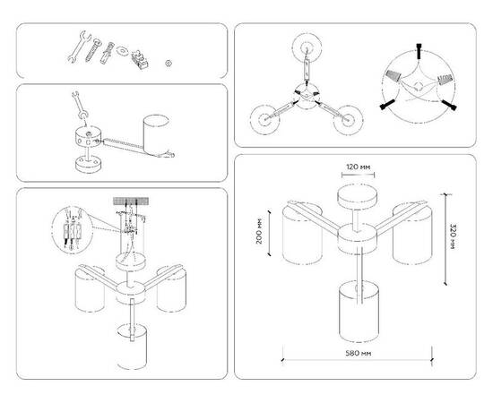 Люстра на штанге Ambrella Light Loft TR83112, изображение 6
