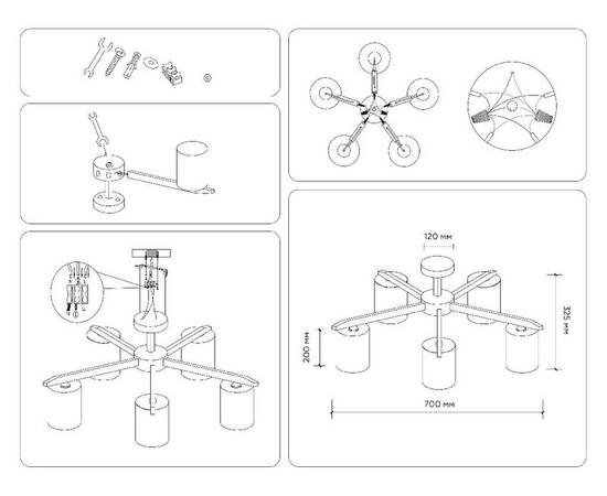 Люстра на штанге Ambrella Light Loft TR83113, изображение 7